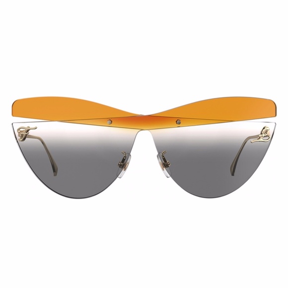 NWT Fendi FF Kalligraphy Grey Cat Eye Sunglasses - Picture 1 of 7